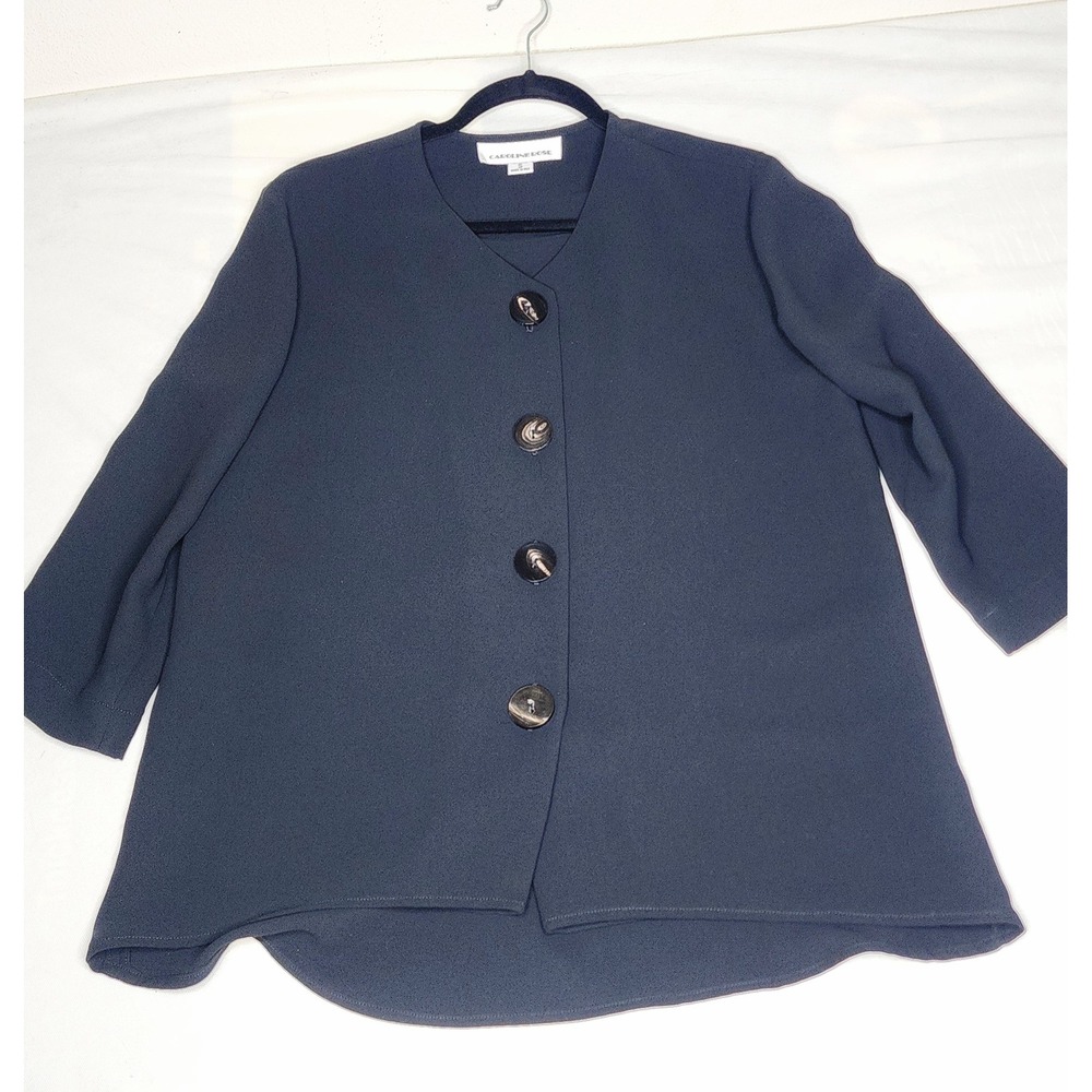 Caroline Rose Jacket Top Women's‎ Small Button Front 3/4 Sleeve Classic